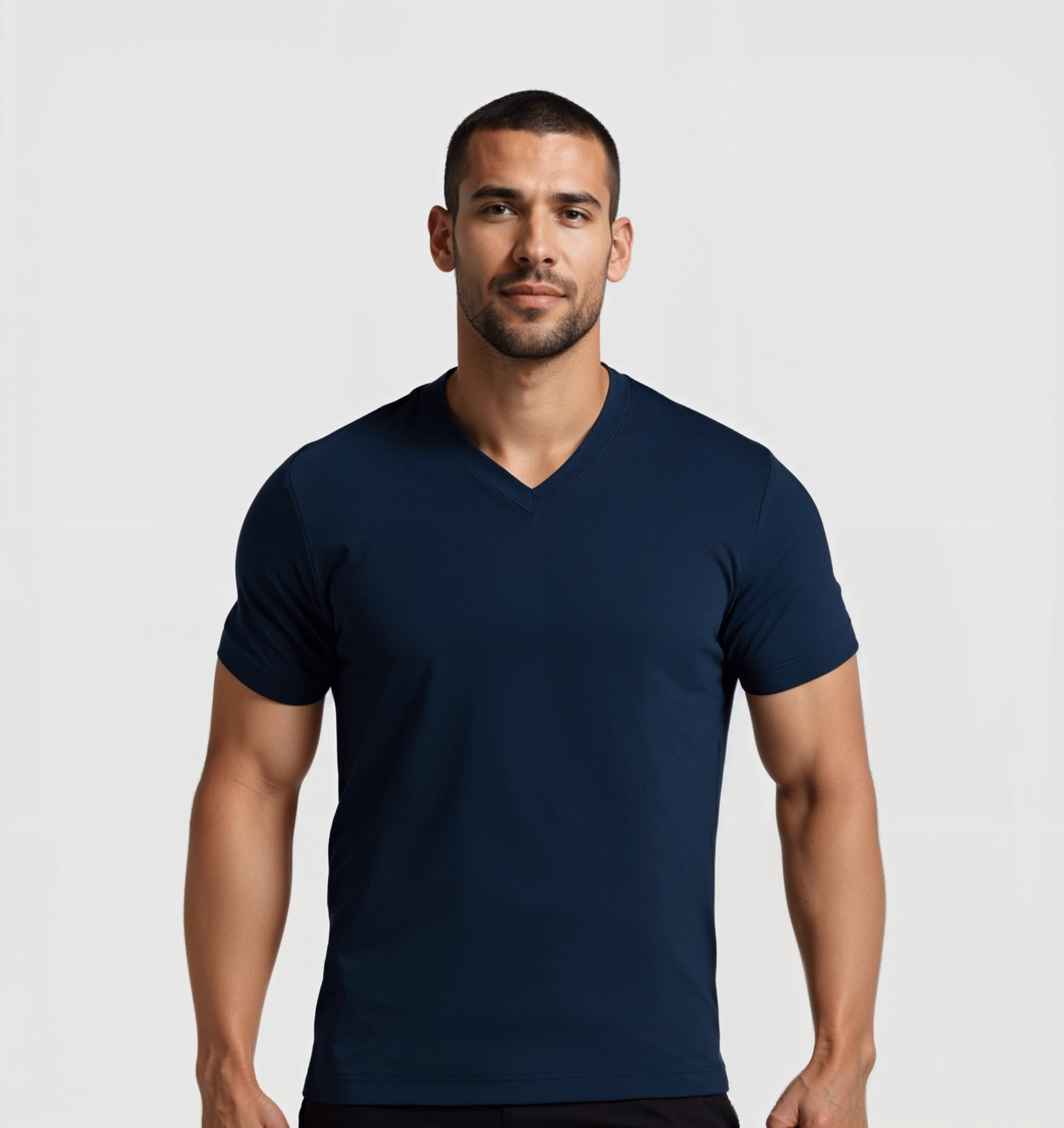 het V - hals t-shirt - Marineblauw - Fincut Netherlands