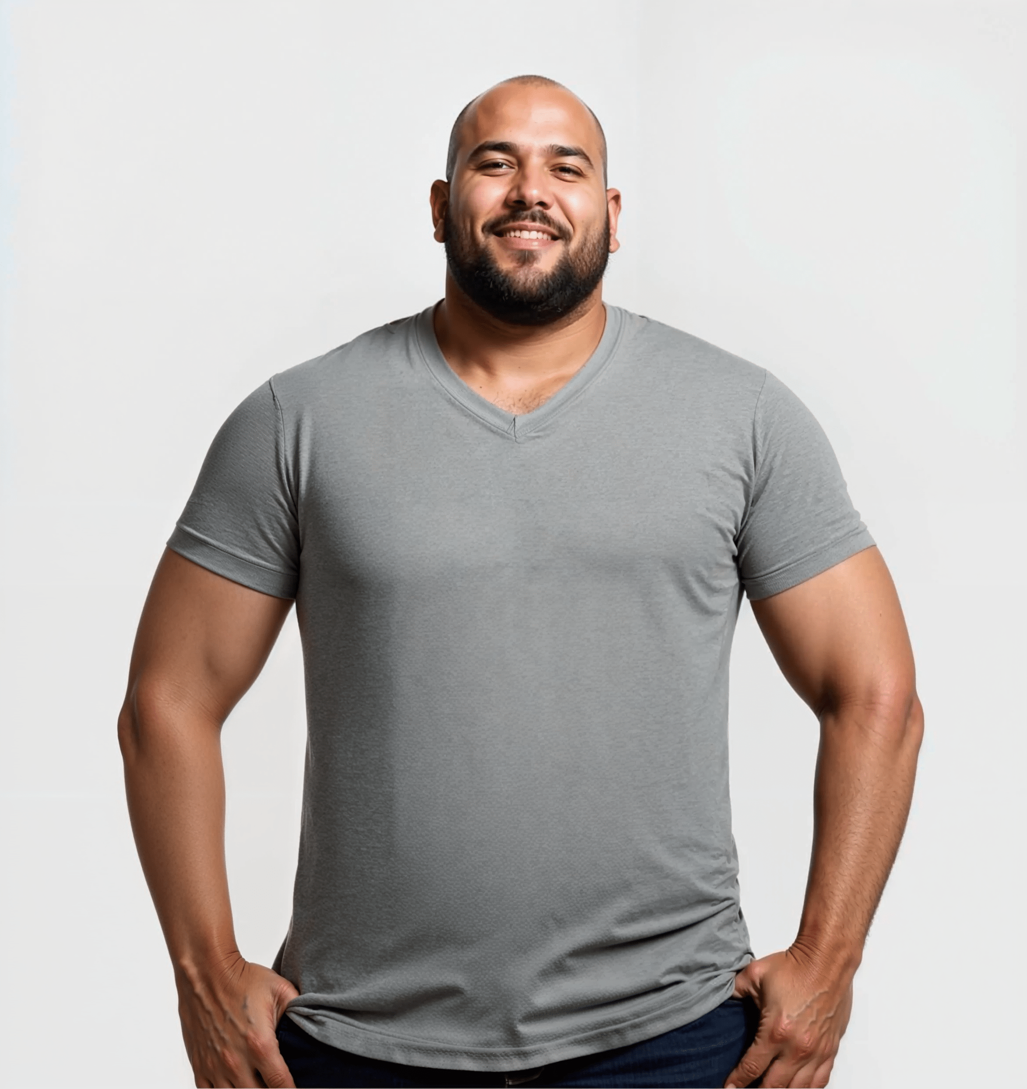 Pakket van 6 V - halsl - Grijs - Fincut Netherlands