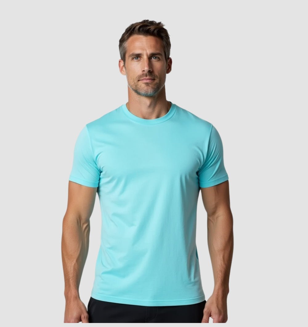 Het Tech - T-shirt – Turquoiseblauw - Fincut Netherlands