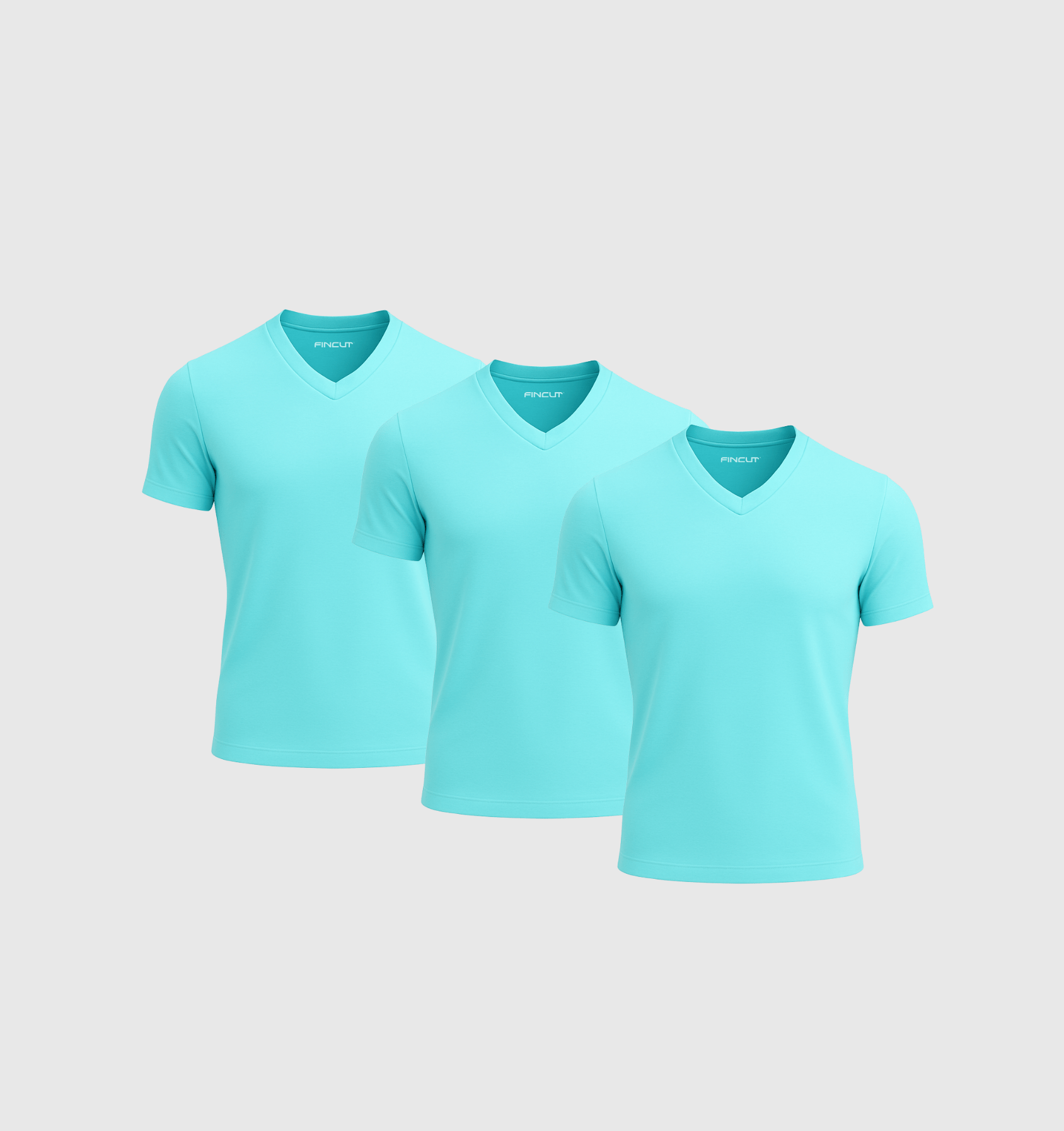 Pakket van 3 V - hals - Turkoois - Fincut Netherlands