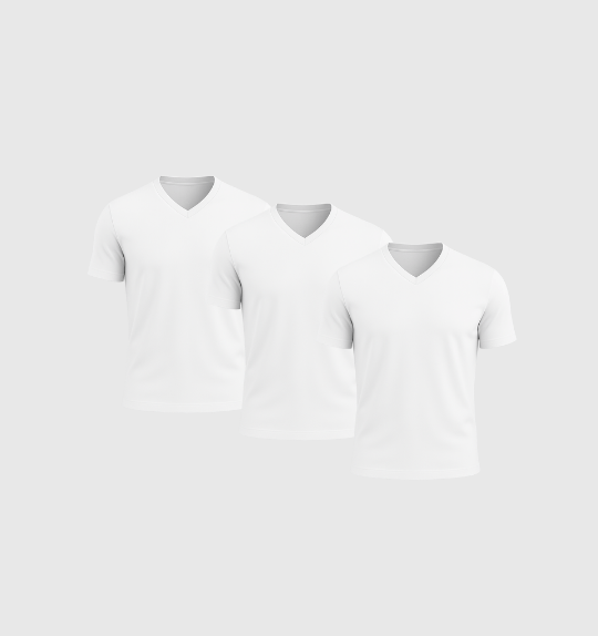 Pakket van 3 V - hals - Wit - Fincut Netherlands