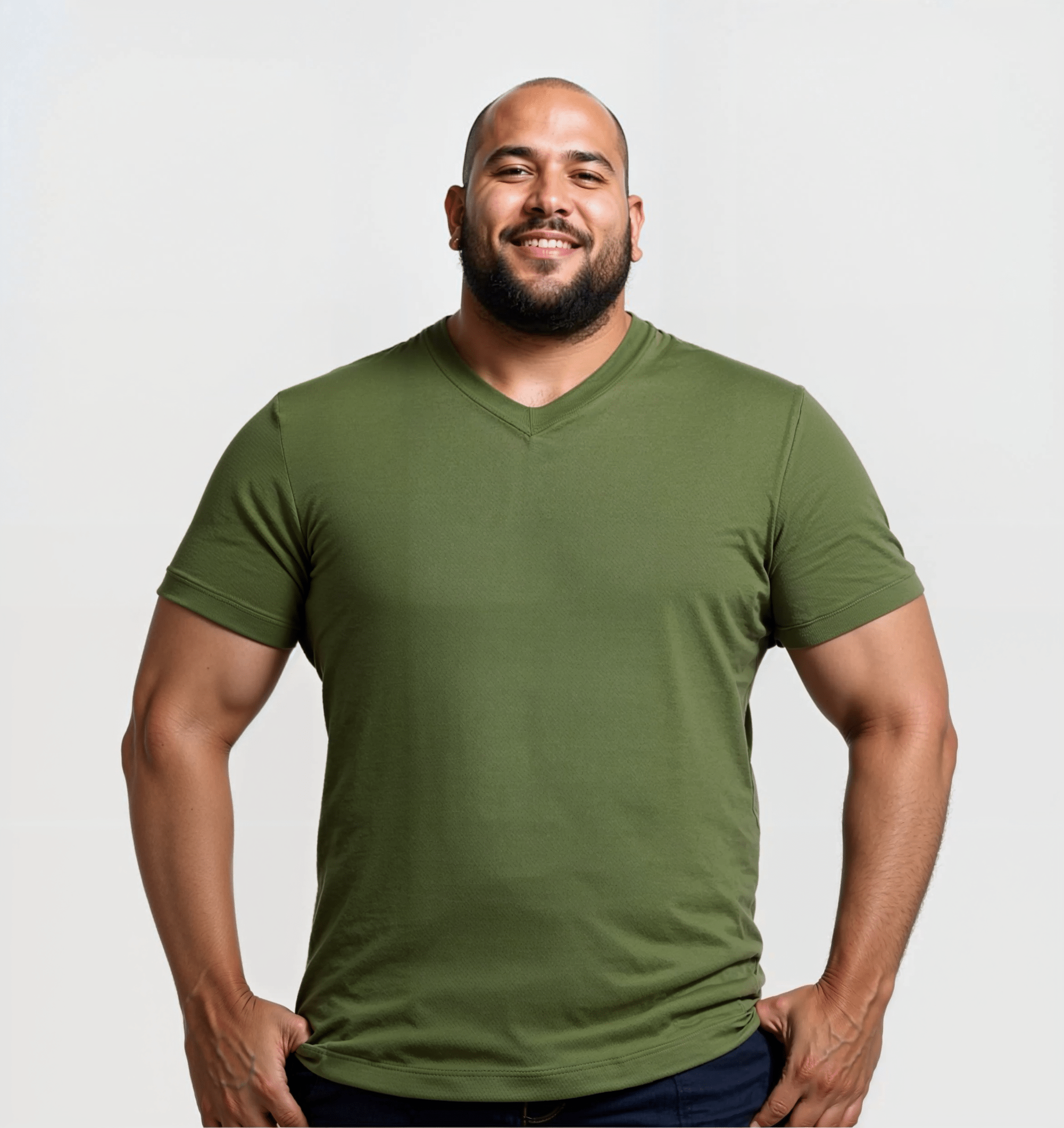 Pakket van 9 V - hals - Kaki - Fincut Netherlands