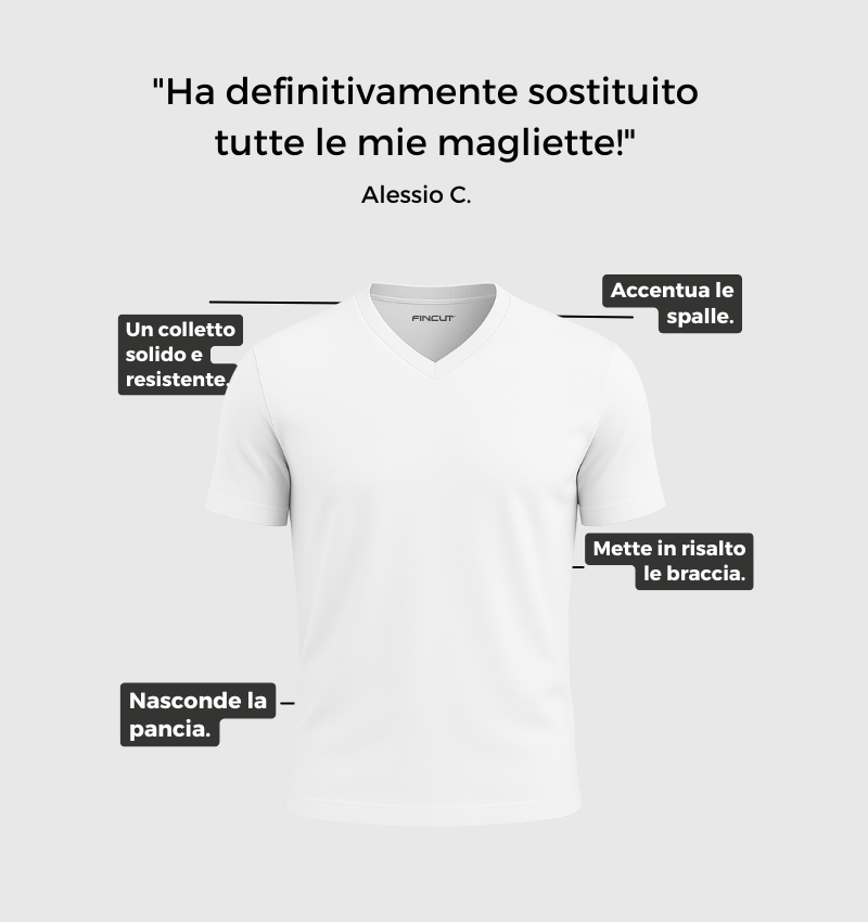 Pakket van 9 V - hals - Wit - Fincut Netherlands